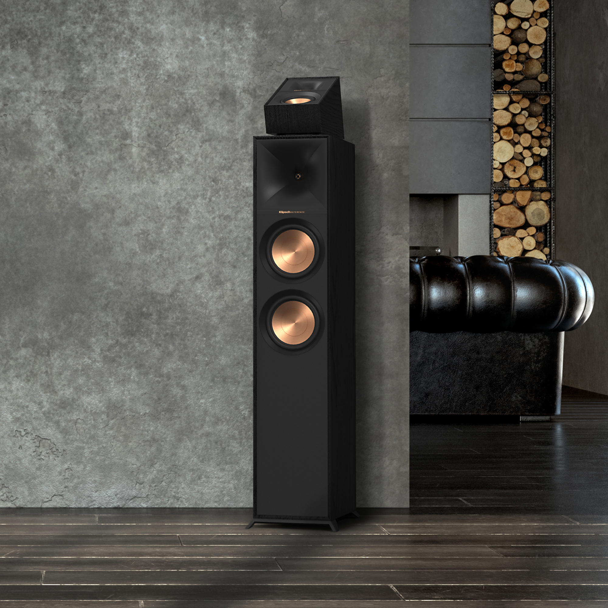Напольная акустика Klipsch R-600F чёрного цвета