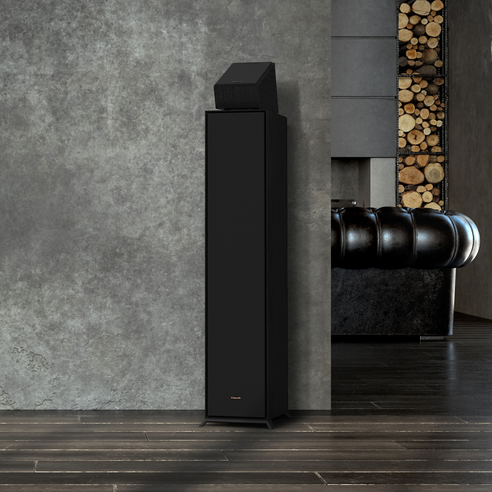 Напольная акустика Klipsch R-600F чёрного цвета