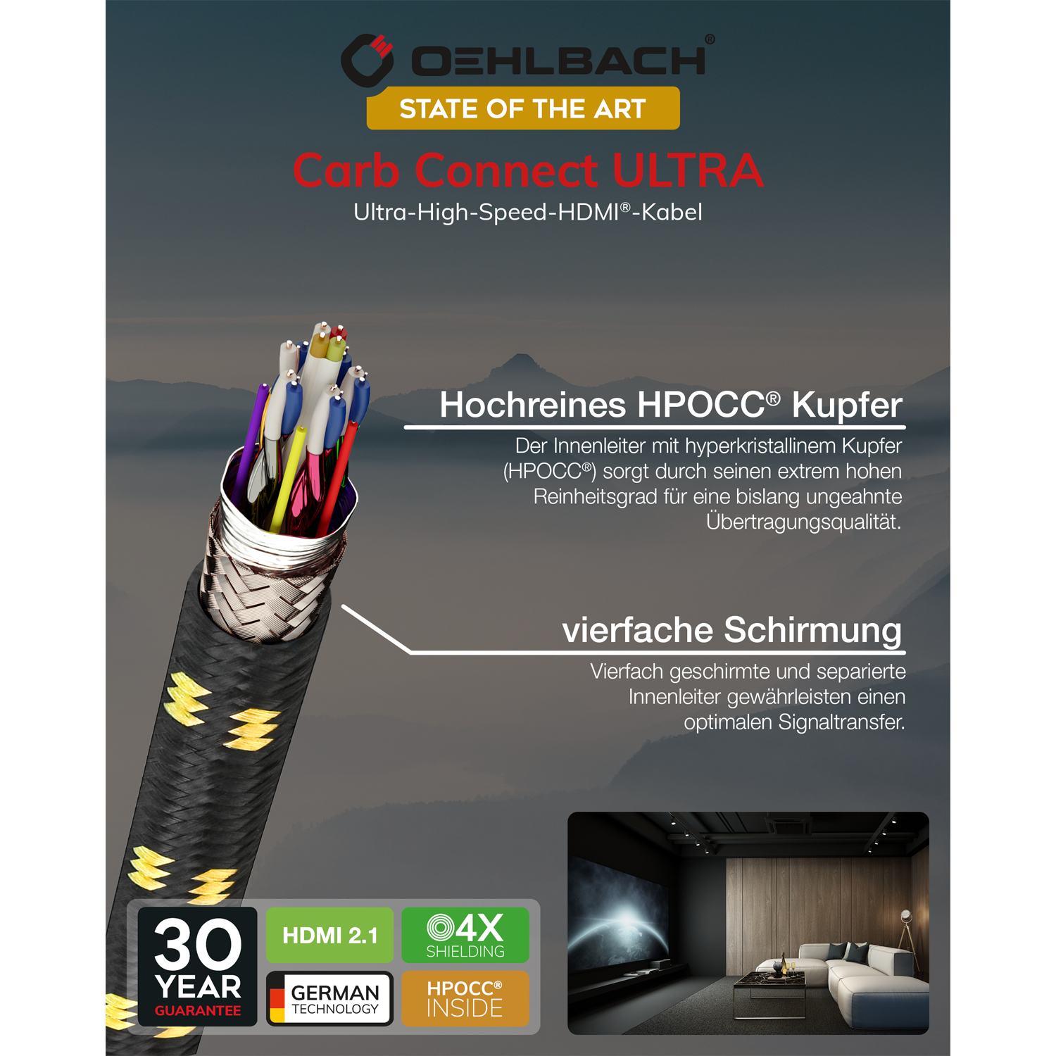 OehlbachSTATE OF THE ART XXL Carb Connect UltraCarb Connect Ultra HDMI 1x1,7m gold HDMI кабель D1C11442