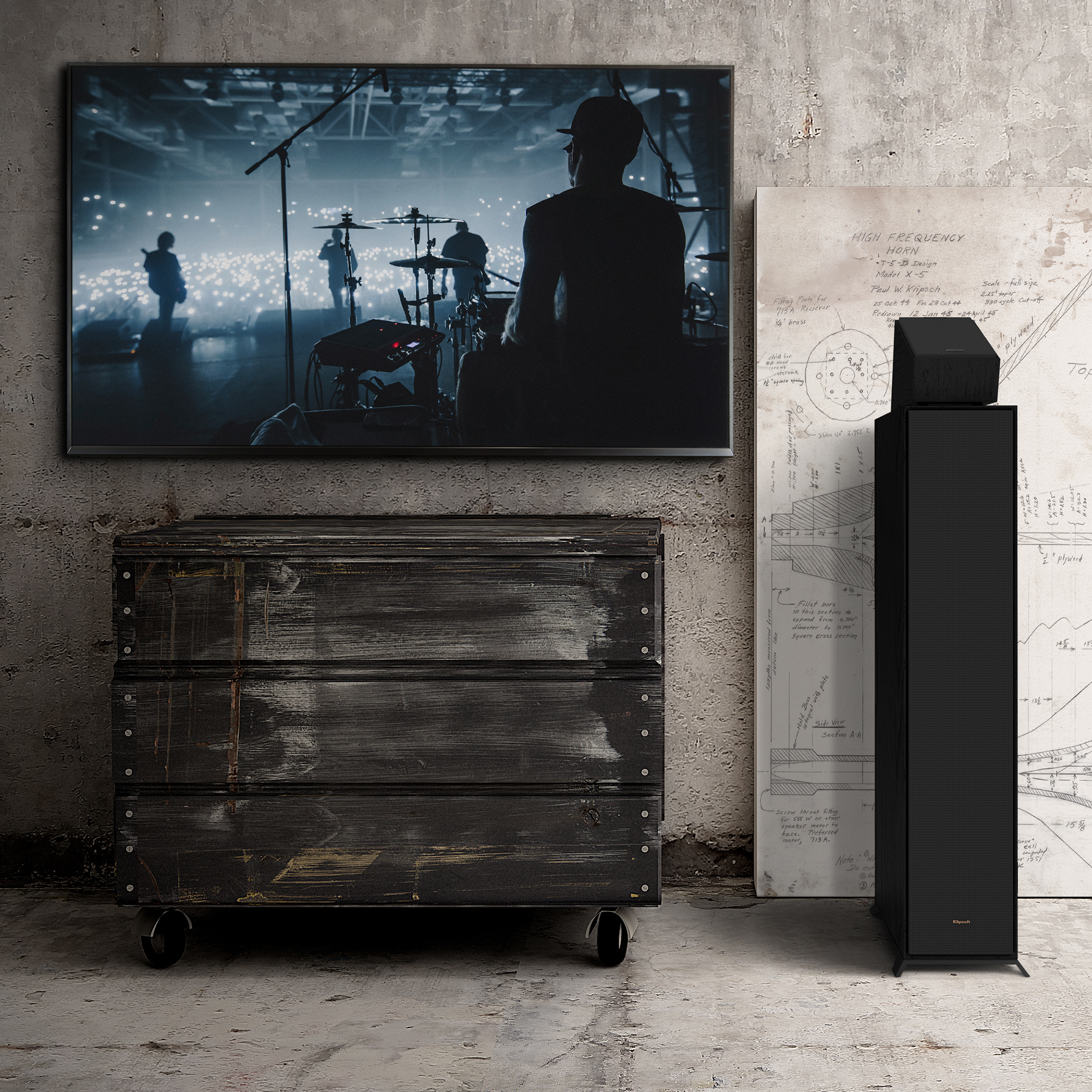 Напольная акустика Klipsch R-600F чёрного цвета