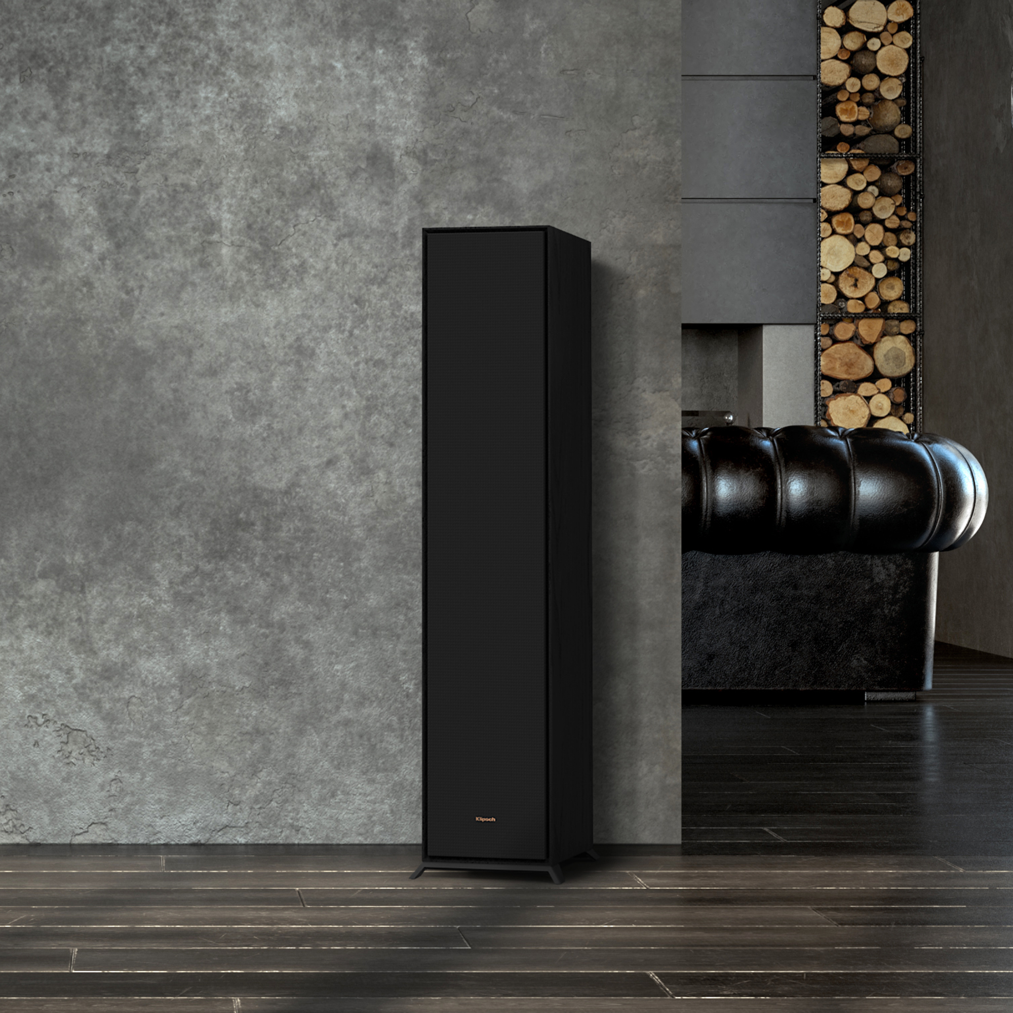 Напольная акустика Klipsch R-600F чёрного цвета