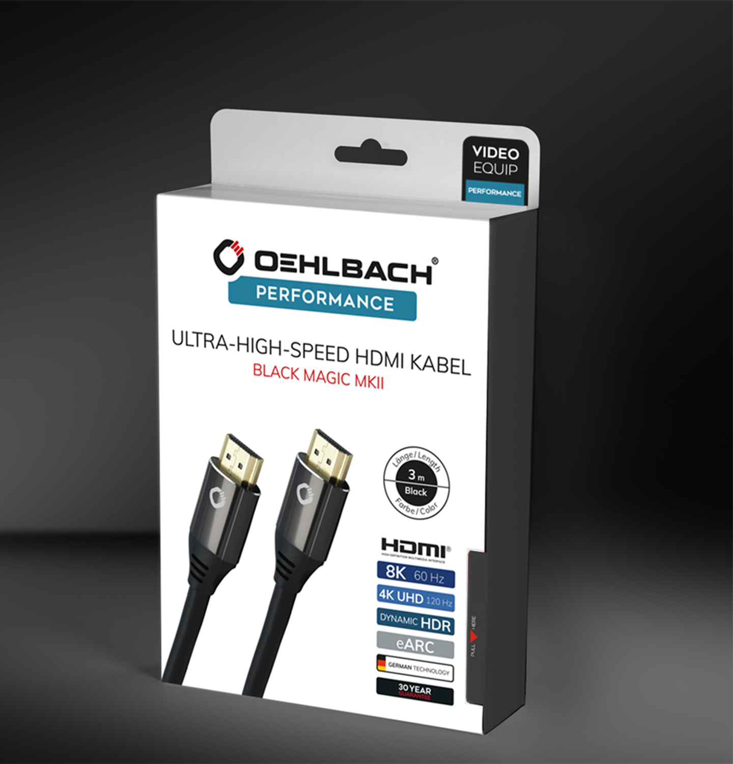 OehlbachPERFORMANCE Black Magic MKII UHS HDMI cable 3,0m black HDMI кабель D1C92495