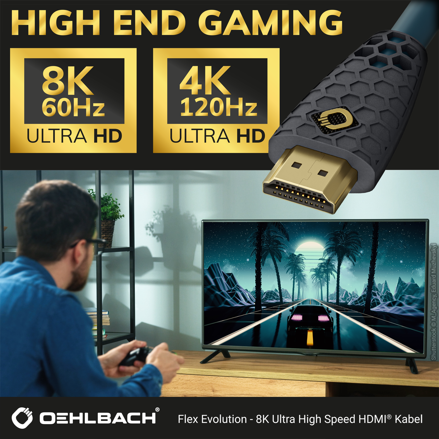 Oehlbach EXCELLENCE Flex Evolution UHD HDMI cable 1,5m HDMI кабель D1C92601