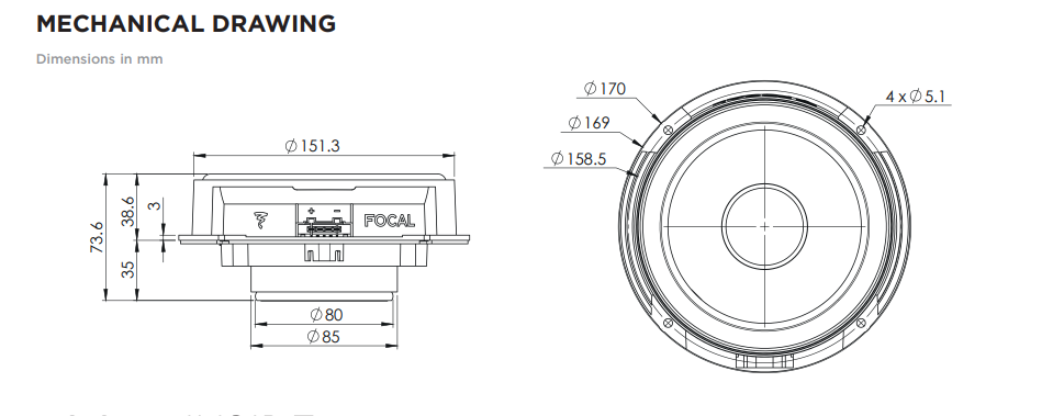 Колонки автомобильные Focal IS VW 165, компонентная, 2-полосные, для VW/Skoda/Seat